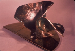 HJ BOTT 	SCULPTURE, DoV patinated, polychromed & polished silicon bronze