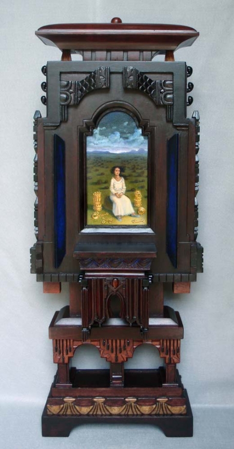 Holly Lane Carved Frame/Paintings Acrylic Paint and Carved Wood