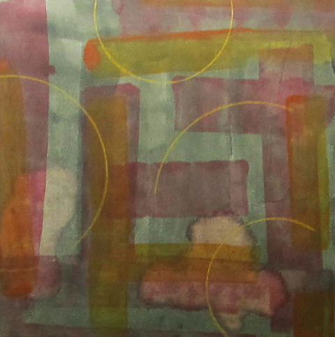 Howard Nathenson Fine Art  Marks and layers acrylic and crayon on canvas