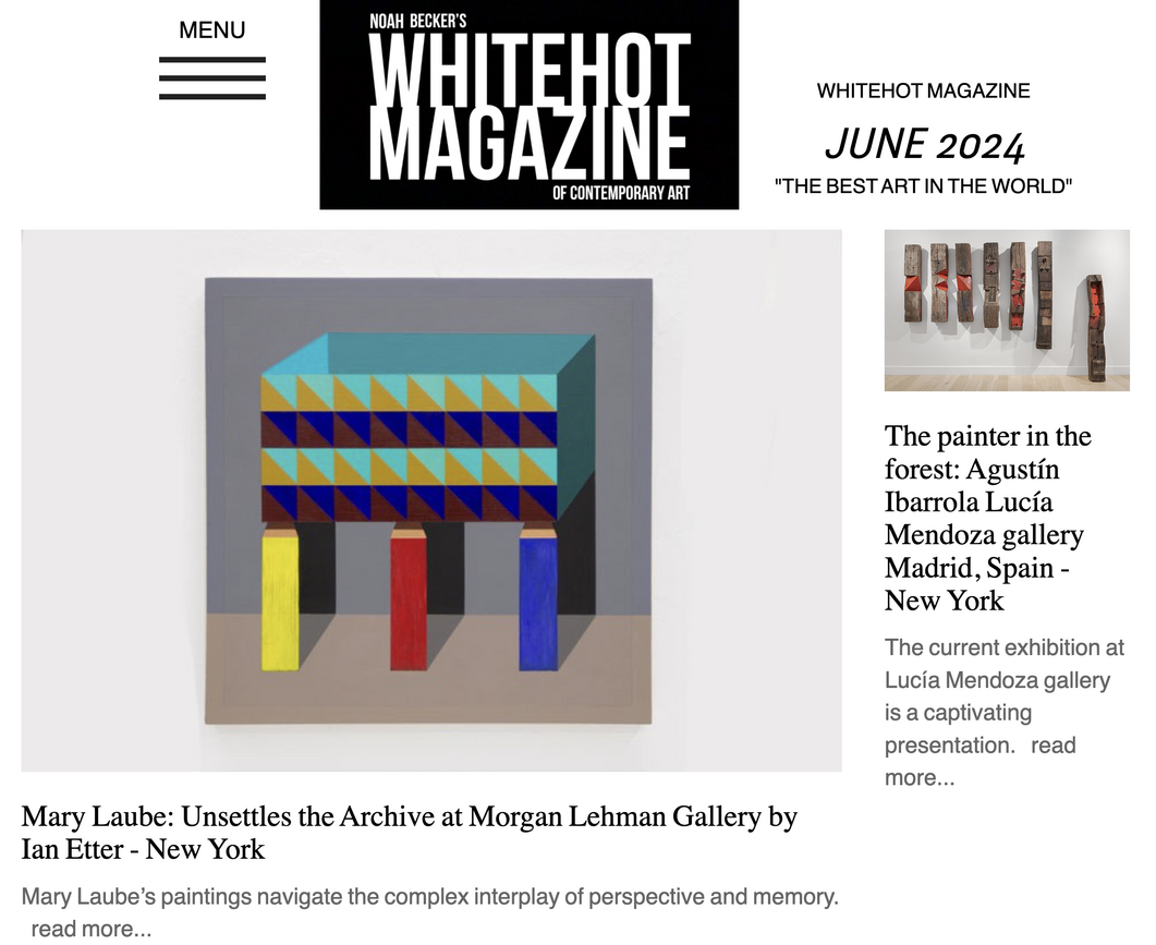 White Hot Magazine: Mary Laube: Unsettles the Archive at Morgan Lehman Gallery 