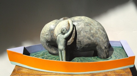 Imogen Gallery  Carved and painted basswood, resin, and birch plywood