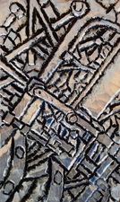 Imogen Gallery Tom Cramer Oil & Metal Leaf on Wood Carved Relief