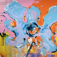 Imogen Gallery Darren Orange 48" X 48"