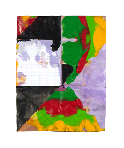 Jacob Rhoads Folds acrylic on folded grid paper