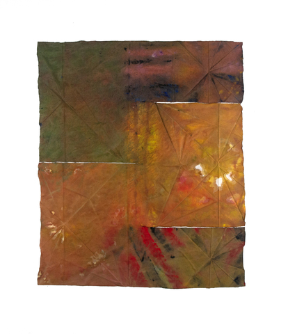 Jacob Rhoads Folds acrylic and acrylic ink on cut and folded muslin