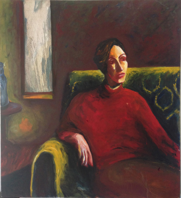 Woman on couch (Contemplation I) Early work Oil on canvas