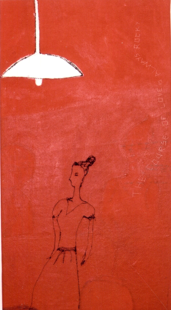 The course of love (with lamp) Embroidery Painting Thread, acyrlic on canvas