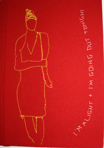 I'm Alight Embroidery Thread on cotton
