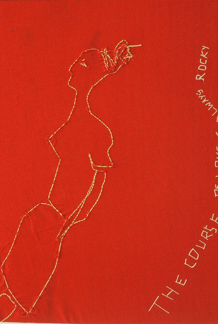 The course of love is always rocky Embroidery Thread on fabric