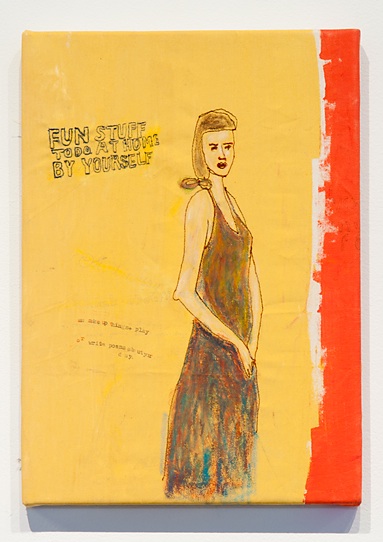 Things to do Embroidery Pastel, thread, acrylic on cotton