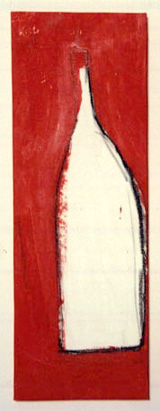 Red Bottle Early work Acrylic and charcoal on canvas