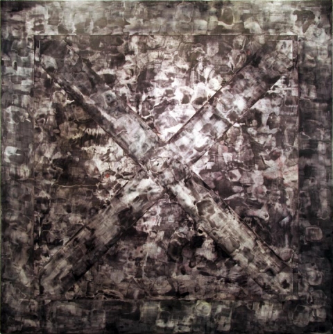 X (H20 Tower Braces) paintings Pigment and plaster on wood