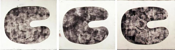 Homage to an Unoccupied Groove paintings Pigment and plaster on wood