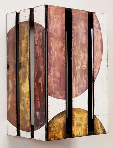 Boxing Plato's Shadows paintings Pigment & plaster on wooden crate