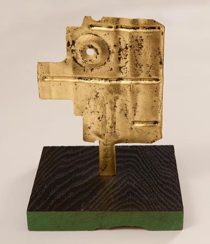 Head assemblages & sculptures Gold leaf, metal & wood base