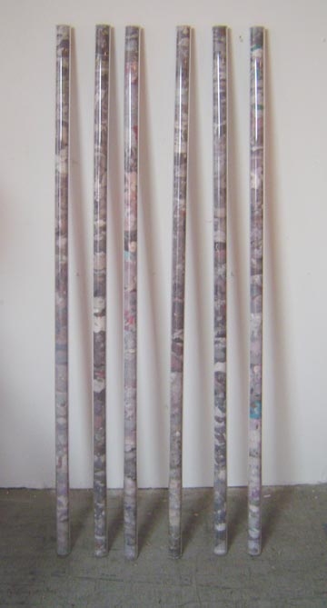 Mojo Sticks assemblages & sculptures Lint in plastic tubes