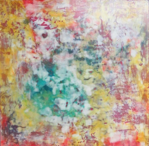 Menhir Maker on that Summer Day (Spring 2012) paintings Pigment & plaster on wood