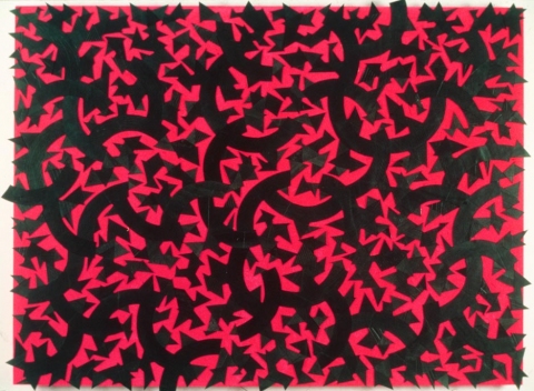 William M. Plunkett Tangos at John Evans assemblages & sculptures Neoprene on wood panel