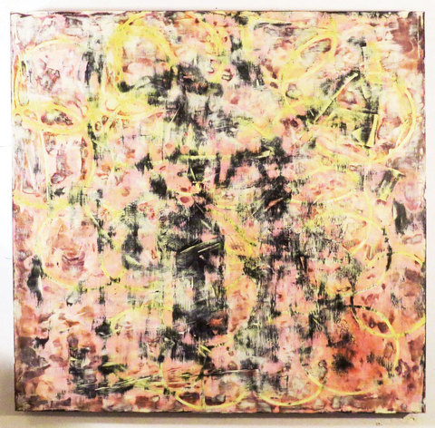Psychedelic Leaf Miners' Mines (precise pattern makers) paintings Pigment into plaster