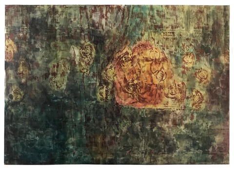 The Clumping of Gas and Dust (Stellar Nurseries, Where Stars are Born) paintings Pigment into Plaster on Wood