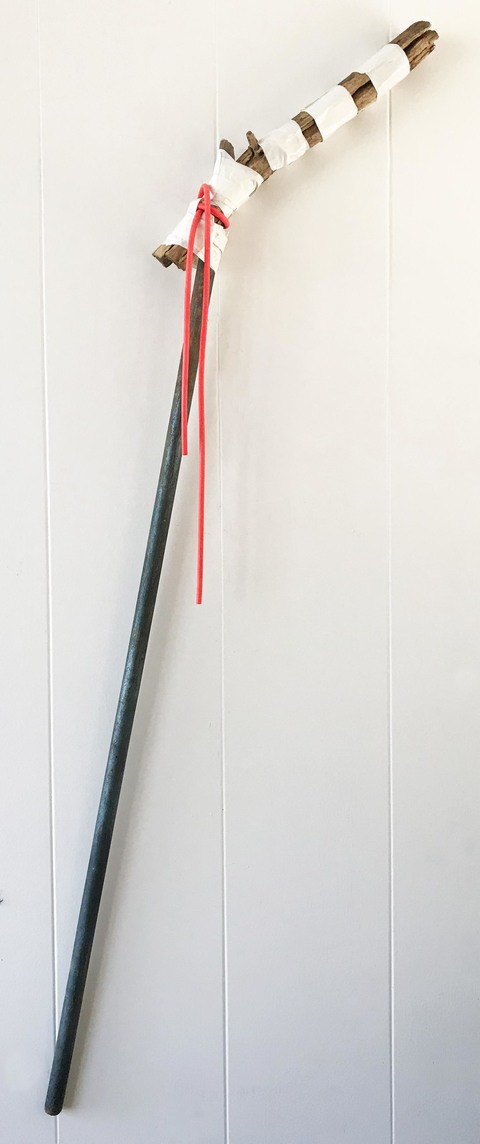 Giddy Up assemblages & sculptures Broomstick, Wood, Tape, Neoprene
