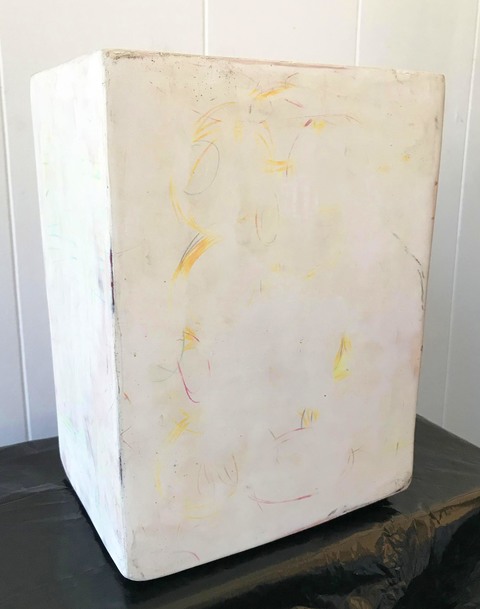 Zero Machine assemblages & sculptures Plaster, Pencil, Pigment, on Wooden Box