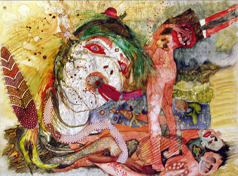 There Must Be More To Love Mixed Media on Mylar /wood mixed media on Mylar