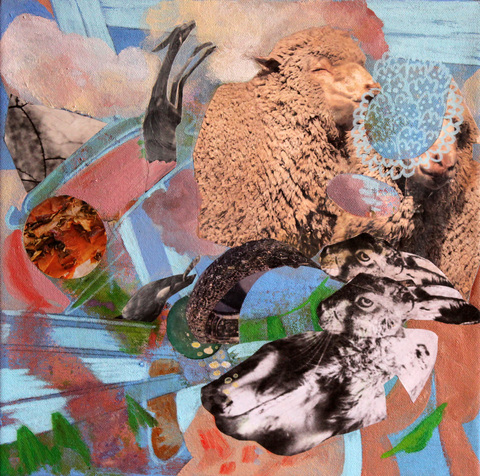 Cloning Private Mythologies acrylic/photo collage on canvas