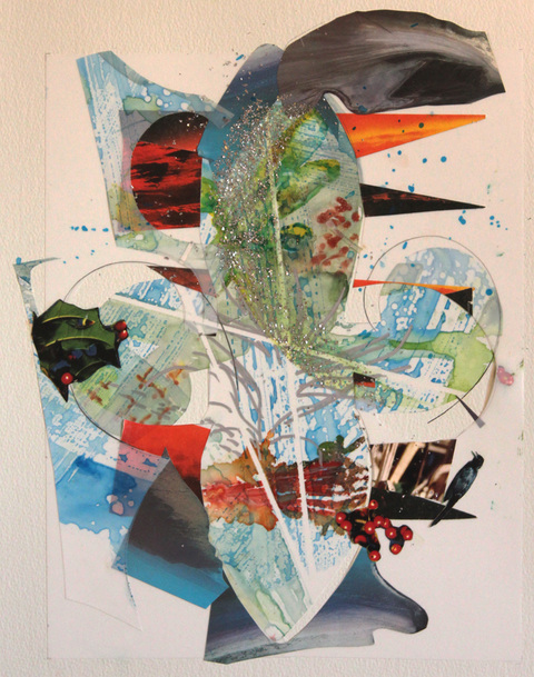 Nanno Nature in the Wind Mixed Media on Mylar /wood mixed media on Mylar
