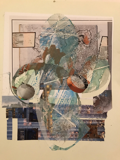 Nanno Nature Cities Mixed Media on Mylar /wood mixed media on Mylar