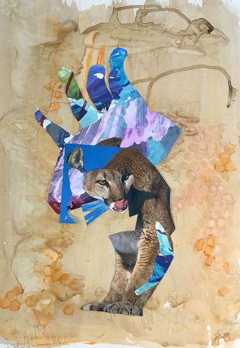 What About Cats? Mixed Media on Mylar /wood mixed media on Mylar