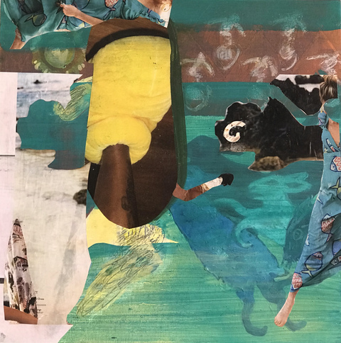 Off The Beach Mixed Media on Mylar /wood acrylic/collage/wood