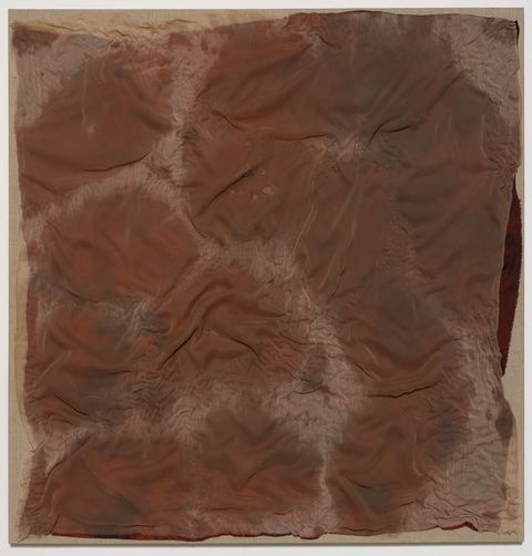 jane hugentober 2016 in the beginning, in the garment-fold cocoa butter, silk, cotton, oil and linen 