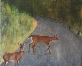 Janell O'Rourke Animal Narratives oil on canvas