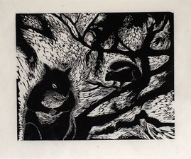 Janell O'Rourke We Have Always Lived Here woodcut