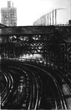 Janell O'Rourke M Train charcoal on paper