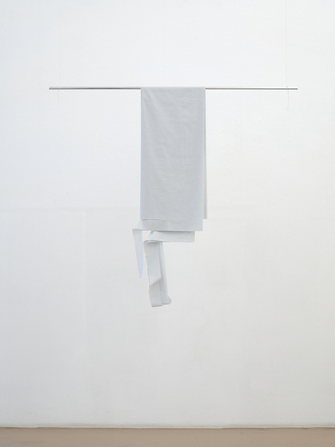  Thomas Rehbein Gallery 2019 Cloth folded ironed, cut, draped, aluminum, string