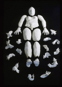 JAN HARRISON Early Sculpture: Installation - Animal Tongues White terra-cotta sculpture installation