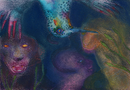 JAN HARRISON Recent Paintings: Pastel and ink on rag paper. 1993-2022 Animals in the Anthropocene and Mourning Dove Series  pastel, ink, charcoal on rag paper