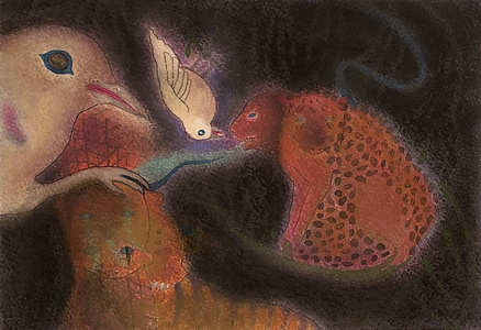 JAN HARRISON Paintings: Pastel and ink on rag paper. 1993-2024 Animals in the Anthropocene and Mourning Dove Series  pastel and ink on rag paper