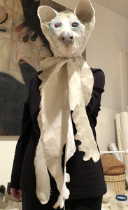 JAN HARRISON Recent Sculpture, Puppets, and ANIMULA - big little soul Installation Hand puppet: porcelain, encaustic, ink, pastel, cotton cloth, thread