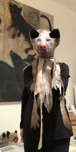 JAN HARRISON Recent Sculpture, Puppets, and ANIMULA - big little soul Installation Hand puppet: porcelain, encaustic, ink, pastel, cotton cloth, wire, thread