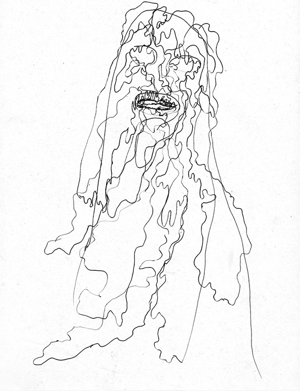 JANICE SLOANE Cream Head- Drawings 2019 ink on paper