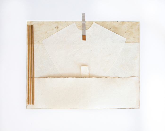 JANICE STANTON INSPIRED BY SCULPTURE parchment, handmade papers, bamboo sticks