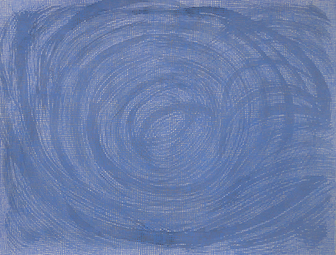 Wheelie (blue vortex) WORK ON PAPER gouache on paper