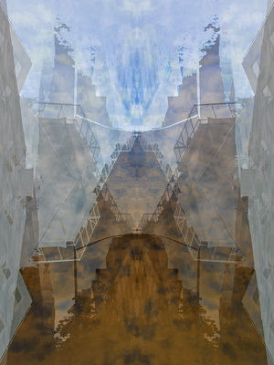 Jeanne Wilkinson City Symmetry Series Digital collage/print on aluminum