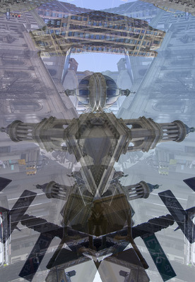 Jeanne Wilkinson City Symmetry Series Digital collage/print on aluminum