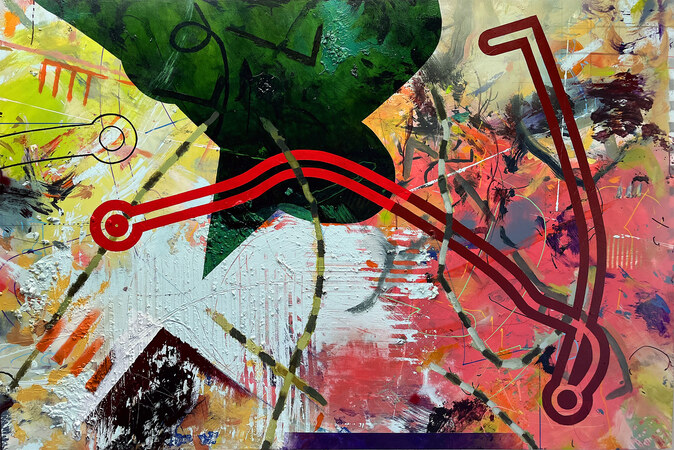 Jeff Alan West Paintings Acrylic on birch panel