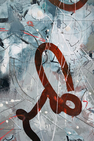 Jeff Alan West Paintings Acrylic and collage on birch panel