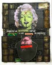Jeff Green Trash Art Mixed media on salvaged Print Mafia poster